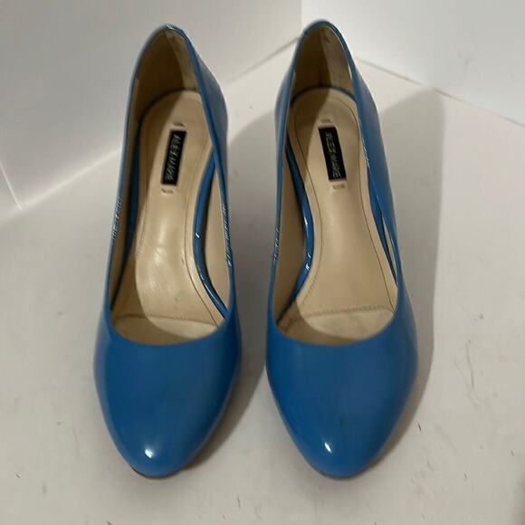 Alex Marie Shoes - Alex Marie Almond Toe Sky Blue Patent Leather Pumps Size 6